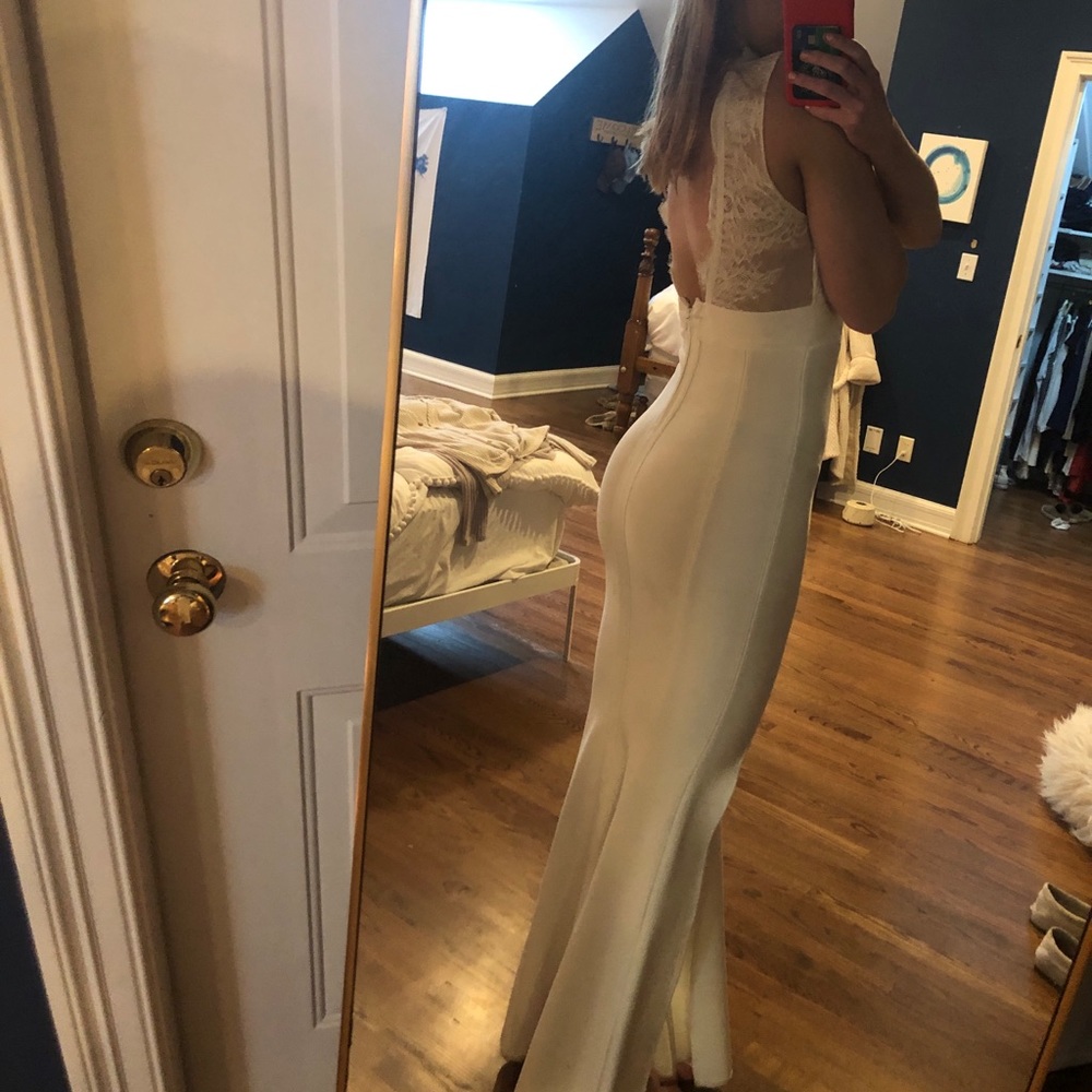 White prom dress, never worn